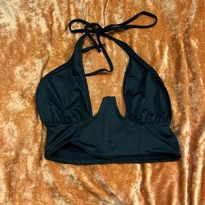 black corset type crop top
